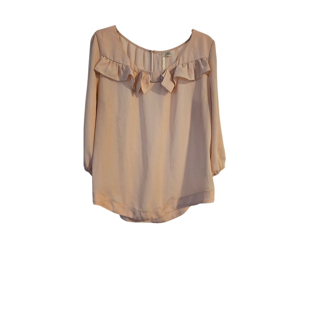 Lauren Conrad Flowy Boho Baby Pink Ladies Blouse